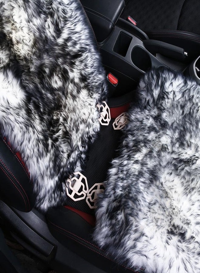 OGLAND Sheepskin Fur Car Seat Covers, Universal Size Australian Long Wool Car Seat Cushion for Adult Man Women, 1 Piece Seat (Burgundy/Dark Red) - Image 5