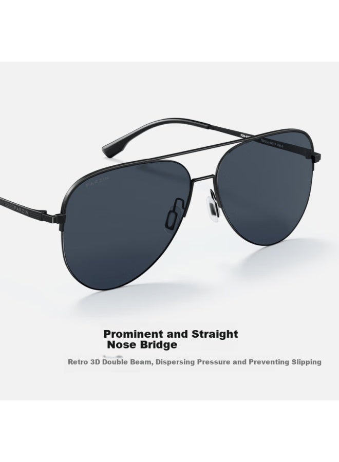 Parzin Polarized Sungl For Men, Fan Chengcheng Style Double-frame Aviator Gl, Uv Protection Driving Trendy Sungl Pz8380 - Image 2