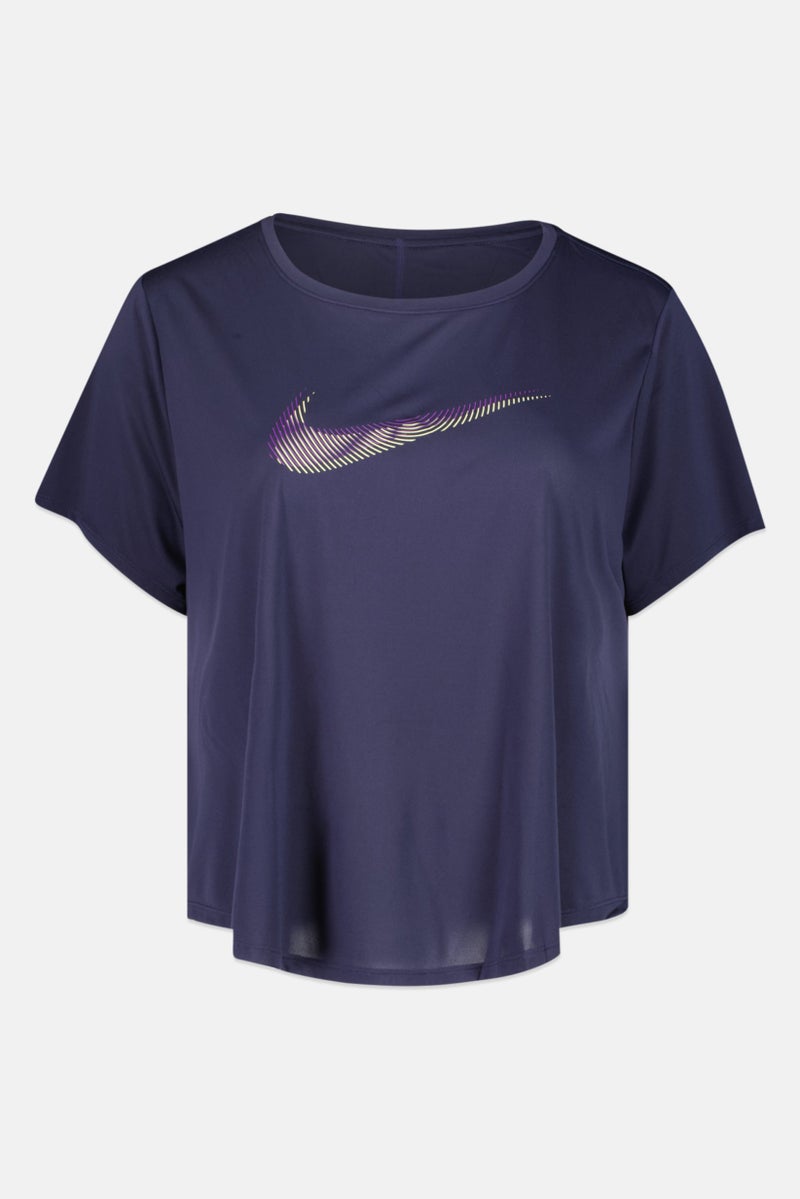 Nike تي شيرت جري للنساء بحجم كبير بشعار العلامة التجارية، بنفسجي - Image 2