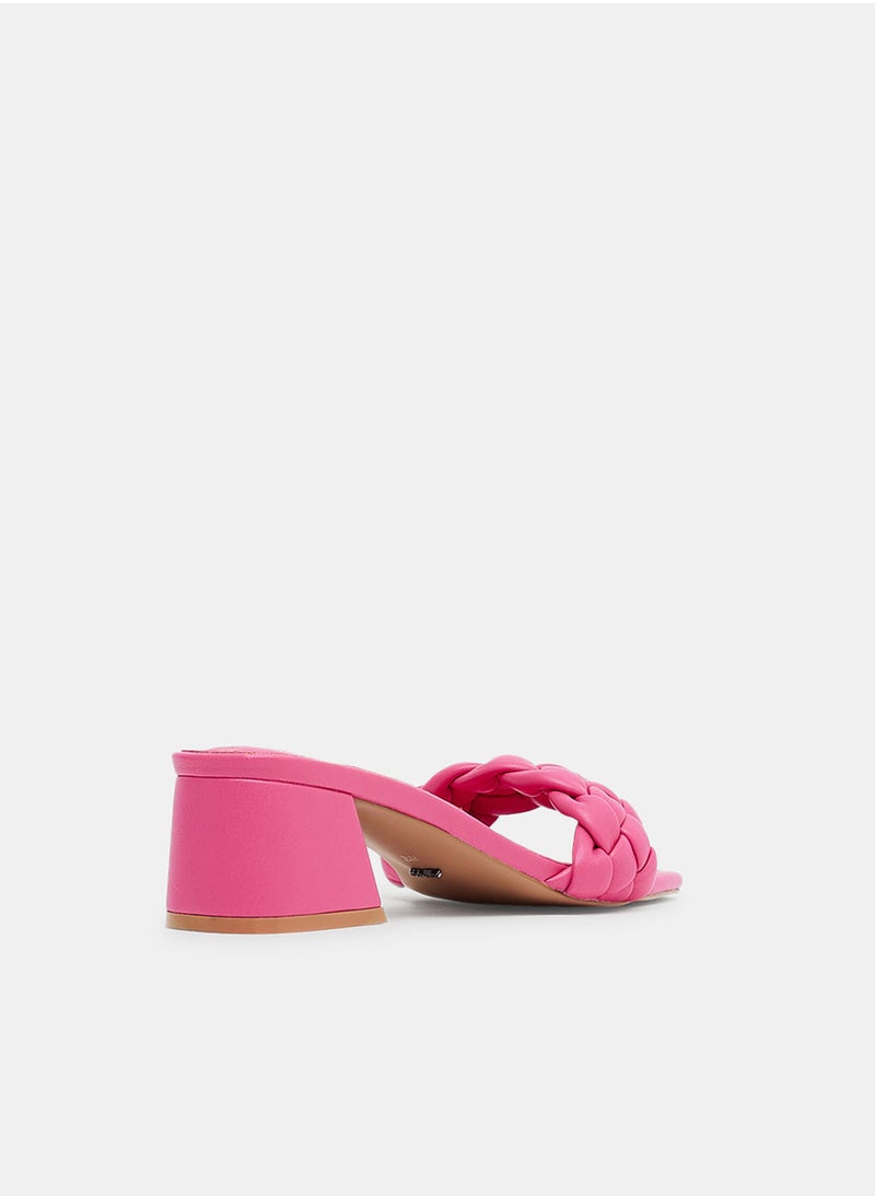 ONLY - Weave Detail Block Heel Sandals - Image 1