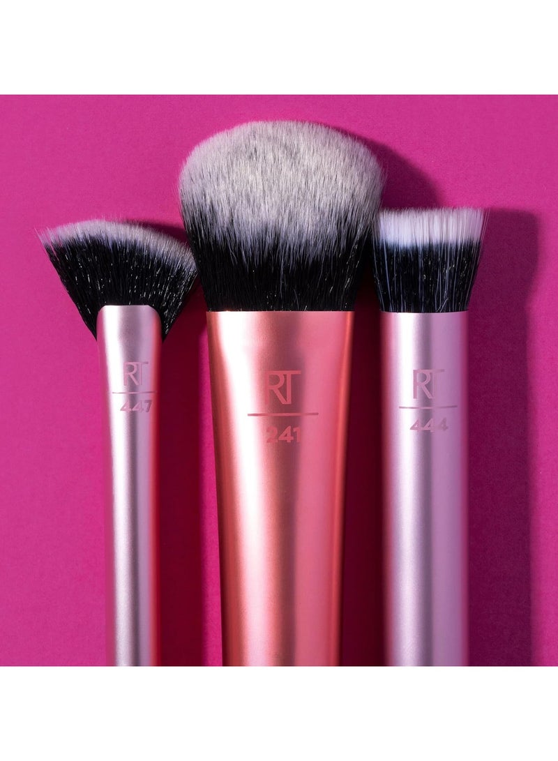 REAL TECHNIQUES Seamless Complexion For Foundation, Primer + Moisturizer, Multipurpose Makeup And Skincare Face Brush, Streak-Free, Buildable Coverage Also Natural Finish Orange - Image 2