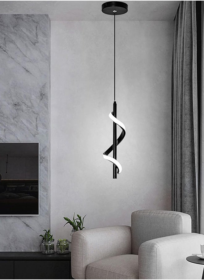 RATSAW - 13W Modern Spiral Led Pendant Light Fixture Warm White LED Hanging Lamp for Bedroom Living room Kitchen - Image 1