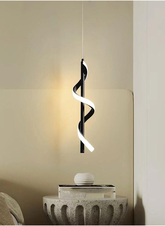 RATSAW - 13W Modern Spiral Led Pendant Light Fixture Warm White LED Hanging Lamp for Bedroom Living room Kitchen - Image 1