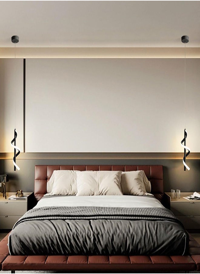 RATSAW - 13W Modern Spiral Led Pendant Light Fixture Warm White LED Hanging Lamp for Bedroom Living room Kitchen - Image 1