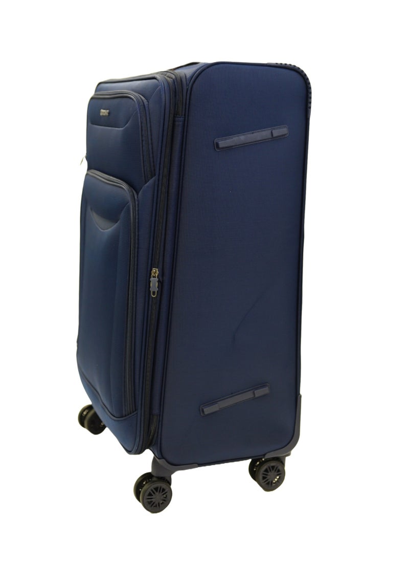 GIORDANO - GIORDANO Casablanca Series Check-In Large Suitcase Navy Blue, Soft Nylon Lightweight Durable Expandable 4 Wheels Luggage Trolley Bag 28" With Secure 3 Digit Number Lock. - Image 1