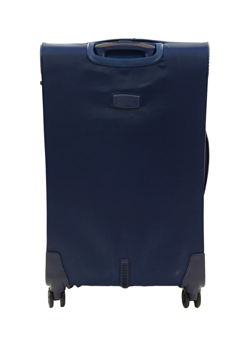 جيوردانو GIORDANO Casablanca Series Check-In Large Suitcase Navy Blue, Soft Nylon Lightweight Durable Expandable 4 Wheels Luggage Trolley Bag 28" With Secure 3 Digit Number Lock.