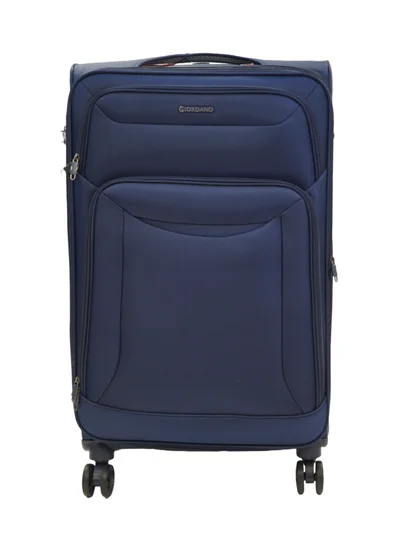 جيوردانو GIORDANO Casablanca Series Check-In Large Suitcase Navy Blue, Soft Nylon Lightweight Durable Expandable 4 Wheels Luggage Trolley Bag 28" With Secure 3 Digit Number Lock.