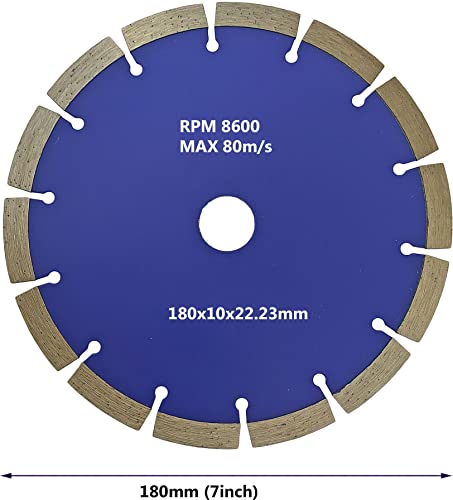 Inditrust 7" 180MM شفرة منشار الماس لقطع الرخام والحجر وزاوية الطحن لآلة القطع للخرسانة والرخام والبناء والبلاط 7 إنش 14 قطع - Image 2