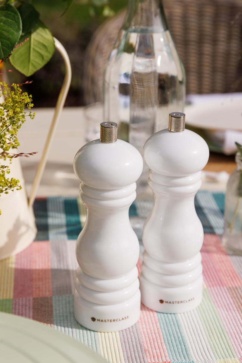 Master Class MasterClass Pepper Mill or Salt Grinder with Interchangeable Cap, Plastic, White, - Image 3