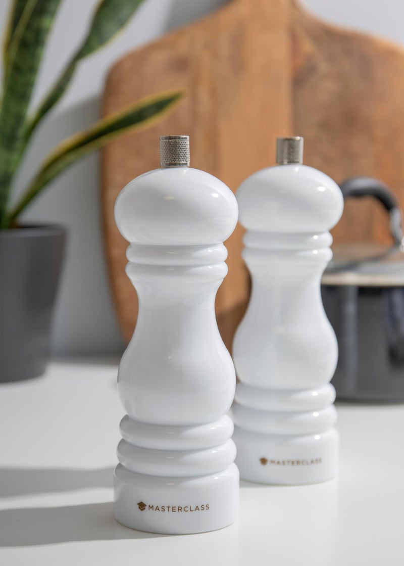 Master Class MasterClass Pepper Mill or Salt Grinder with Interchangeable Cap, Plastic, White, - Image 2