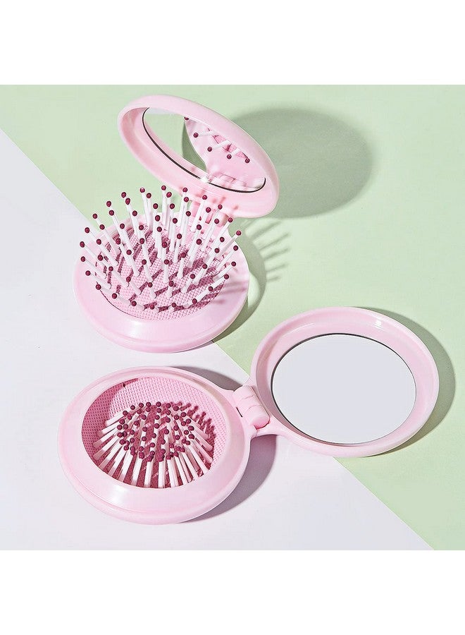 Trikeel Mini Hair Brush for Purse, Small Portable Pocket Hair Brush with Mirror for Girls, Travel Size, Pink - Image 4