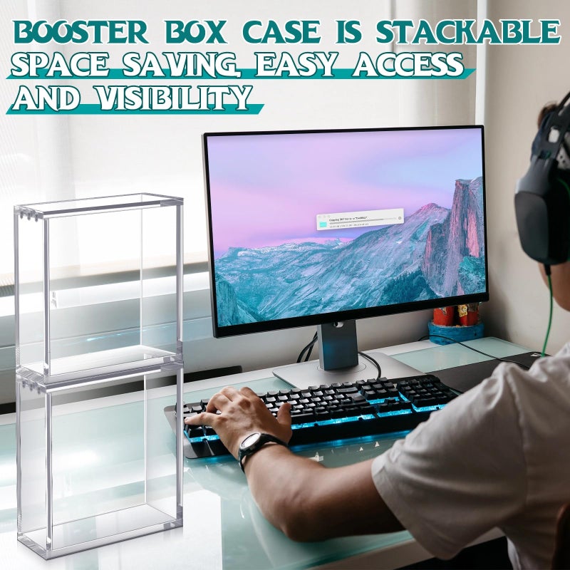 Cinnvoice 1 Pcs Acrylic Magnetic Case Booster Box Protective Case Stackable 4mm Thick Magnetic Closure Gifts for Collectors, Cards Not Included (Japanese Booster) - Image 5