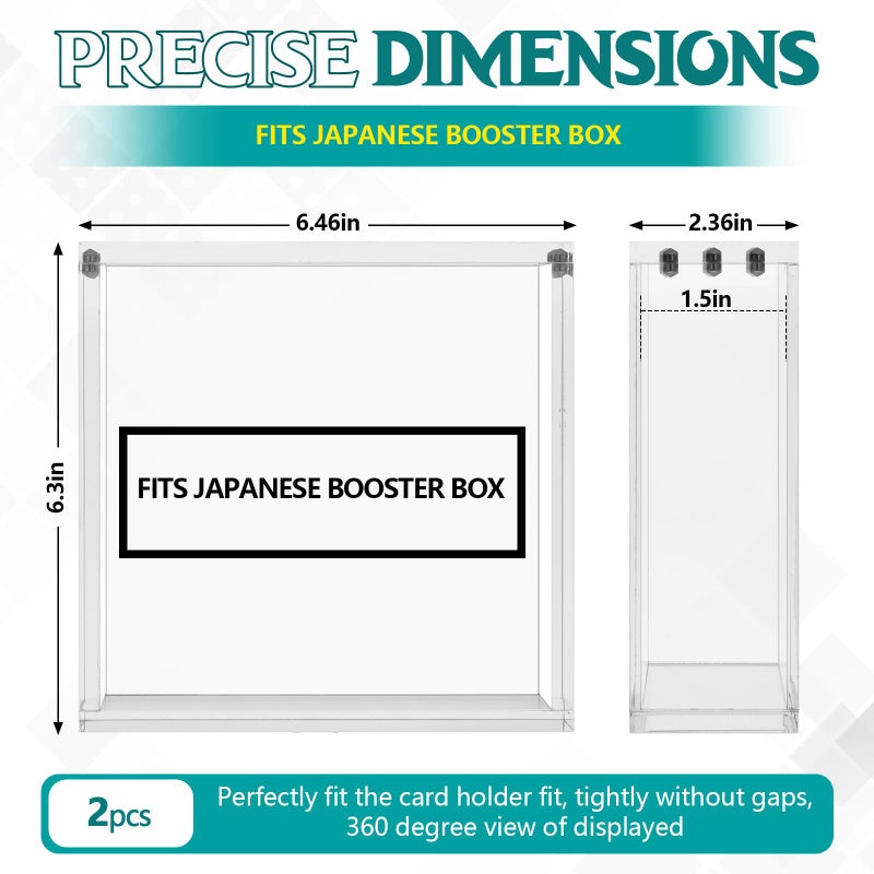 Cinnvoice 1 Pcs Acrylic Magnetic Case Booster Box Protective Case Stackable 4mm Thick Magnetic Closure Gifts for Collectors, Cards Not Included (Japanese Booster) - Image 2