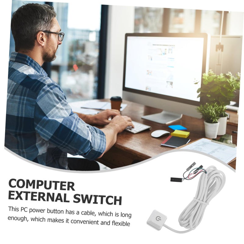 Computer Power Button Extension Cable 1 65m Black Easy Access Desktop PC Control - Image 3