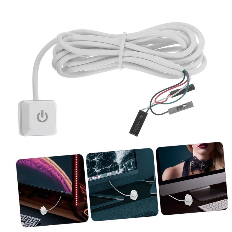 Computer Power Button Extension Cable 1 65m Black Easy Access Desktop PC Control - Image 4