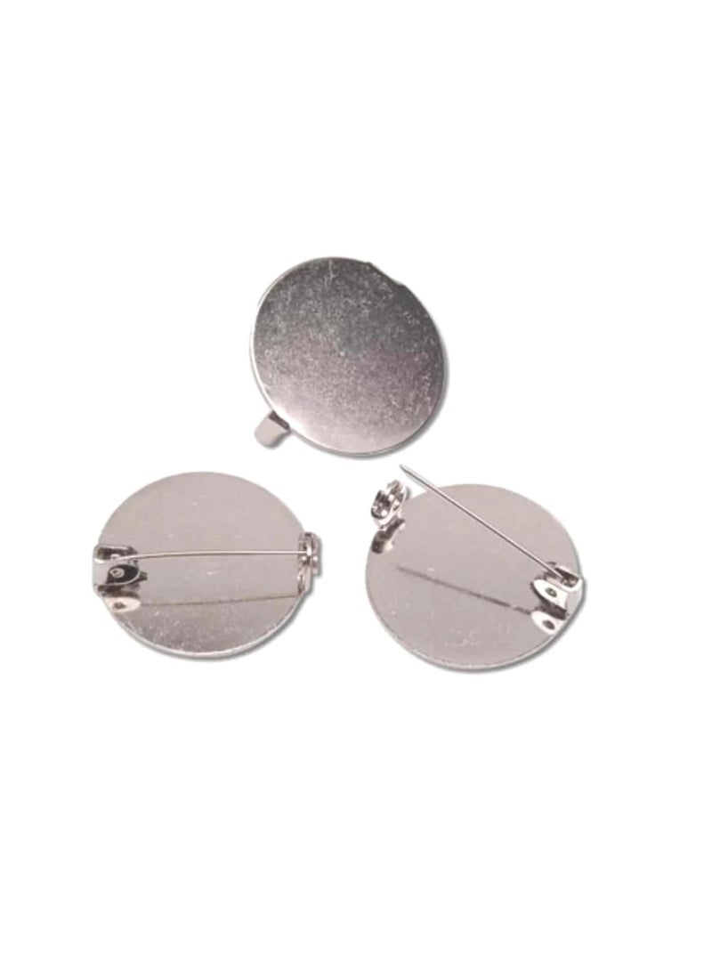 Round Pin Backs Nickel 26mm - Image 2