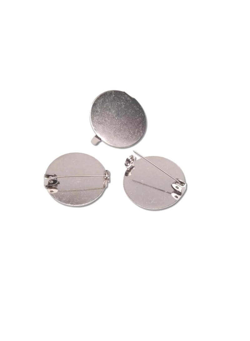 Round Pin Backs Nickel 26mm - Image 3