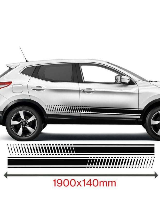 2 استيكر جانبي سبورت للسيارات الـ SUV – تصميم Racing Stripe، خامة فينيل ضد الماء، مقاس 1900×140 مم