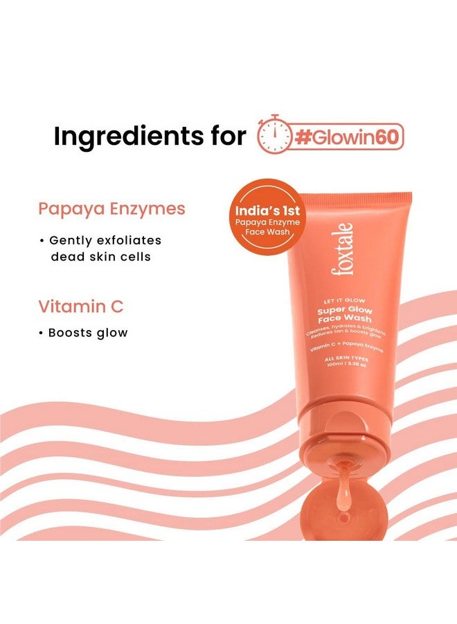 Foxtale Vitamin C Super Glow Face Wash with Papaya enzyme | Reduces Tan | Boosts Glow | Gently Exfoliates & Brightens Skin | Reduces Pigmentation | Face Wash for Men & Women- 100ml - Image 3