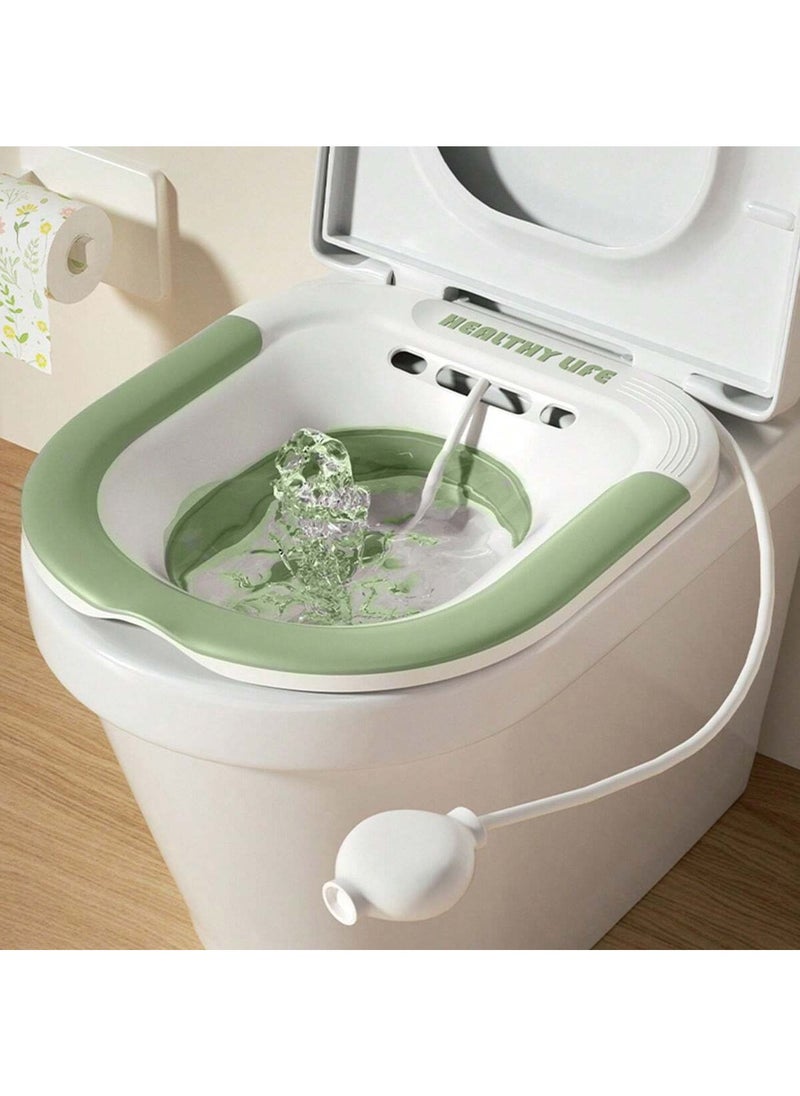 MileMelo Sitz Bath - Steam Chair Above The Toilet Folding Sitz Bath for Soaking By Chair in Front of The Toilet - Perineal Bath for Hemorrhoidal Relief, Pregnant women, Elderly (Green)  - Image 3