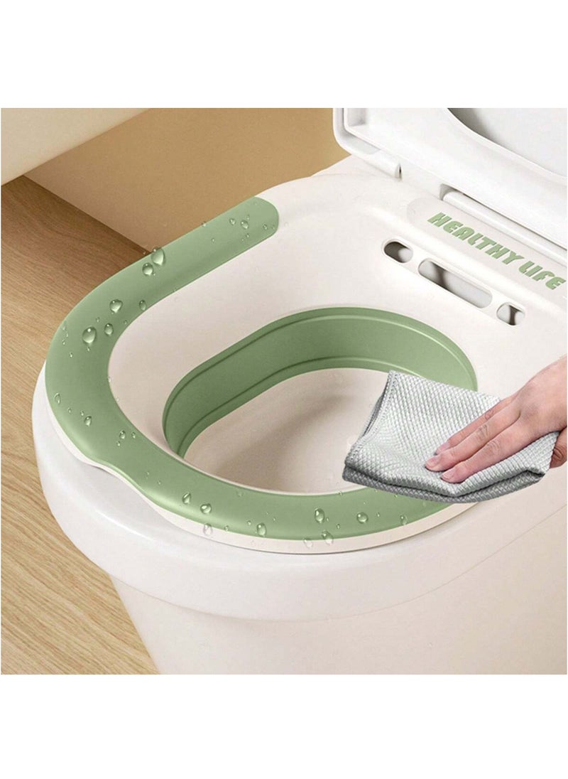 MileMelo Sitz Bath - Steam Chair Above The Toilet Folding Sitz Bath for Soaking By Chair in Front of The Toilet - Perineal Bath for Hemorrhoidal Relief, Pregnant women, Elderly (Green)  - Image 5