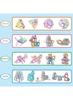 Magblock MAGBLOCK Magnetic Tiles Toys for 3 Year Old Girls, Magnetic Blocks for Toddler Girl Toys, Magnetic Building Blocks for Kids Birthday Gift Present Set 52 Pieces  - Image 2