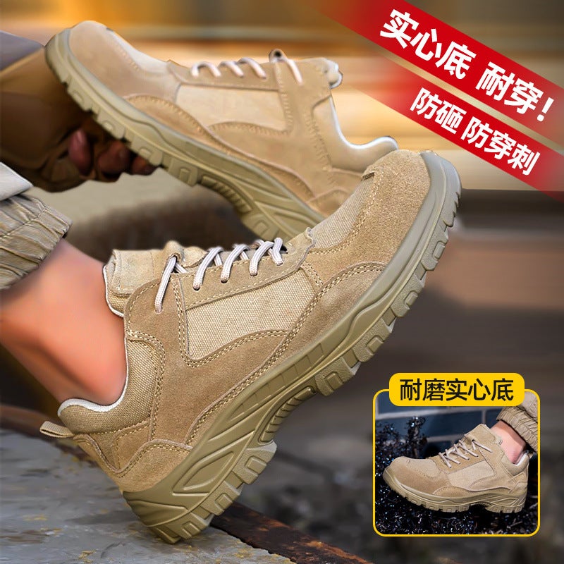 Summer Breathable Labor Protection Shoes For Men With Steel Toe Caps, Anti-Smash, Anti-Puncture, Lightweight, Wear-Resistant, Deodorant, Solid Bottom Safety Shoes, Comfortable - Image 1