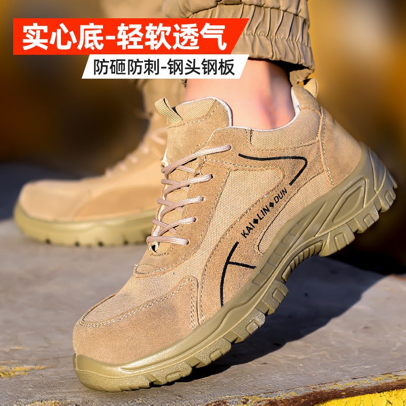 Summer Breathable Labor Protection Shoes For Men With Steel Toe Caps, Anti-Smash, Anti-Puncture, Lightweight, Wear-Resistant, Deodorant, Solid Bottom Safety Shoes, Comfortable - Image 4