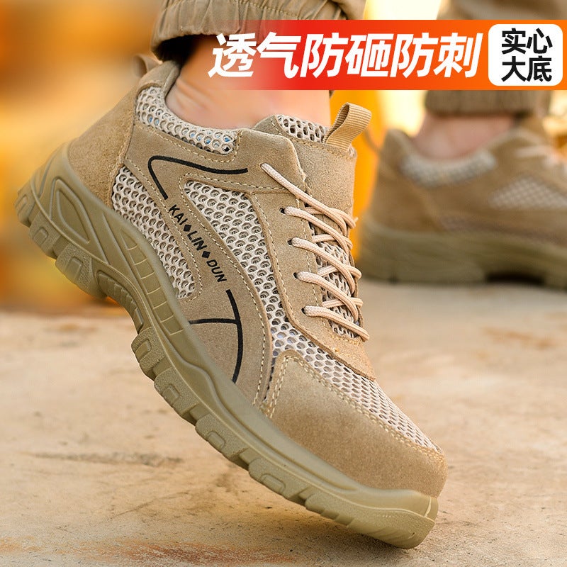 Summer Breathable Labor Protection Shoes For Men With Steel Toe Caps, Anti-Smash, Anti-Puncture, Lightweight, Wear-Resistant, Deodorant, Solid Bottom Safety Shoes, Comfortable - Image 2