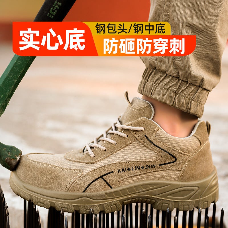 Summer Breathable Labor Protection Shoes For Men With Steel Toe Caps, Anti-Smash, Anti-Puncture, Lightweight, Wear-Resistant, Deodorant, Solid Bottom Safety Shoes, Comfortable - Image 5