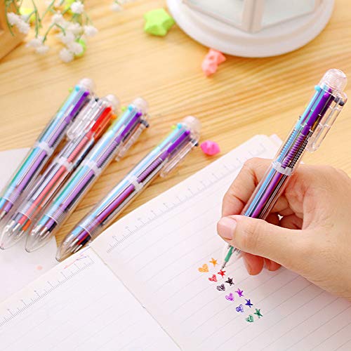 Hutou 6 Pack 0.5mm 6-in-1 Multicolor Ballpoint Pen 6 Colors Retractable Ballpoint Pens for Office School Supplies Students Children Gift, Kids Party Favors Pen (6 Pack) - Image 4
