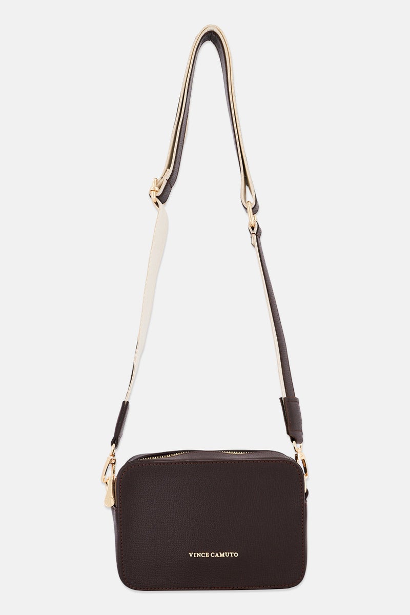 VINCE CAMUTO Women Brand Logo Cross Body Bag, Dark Brown  - Image 1