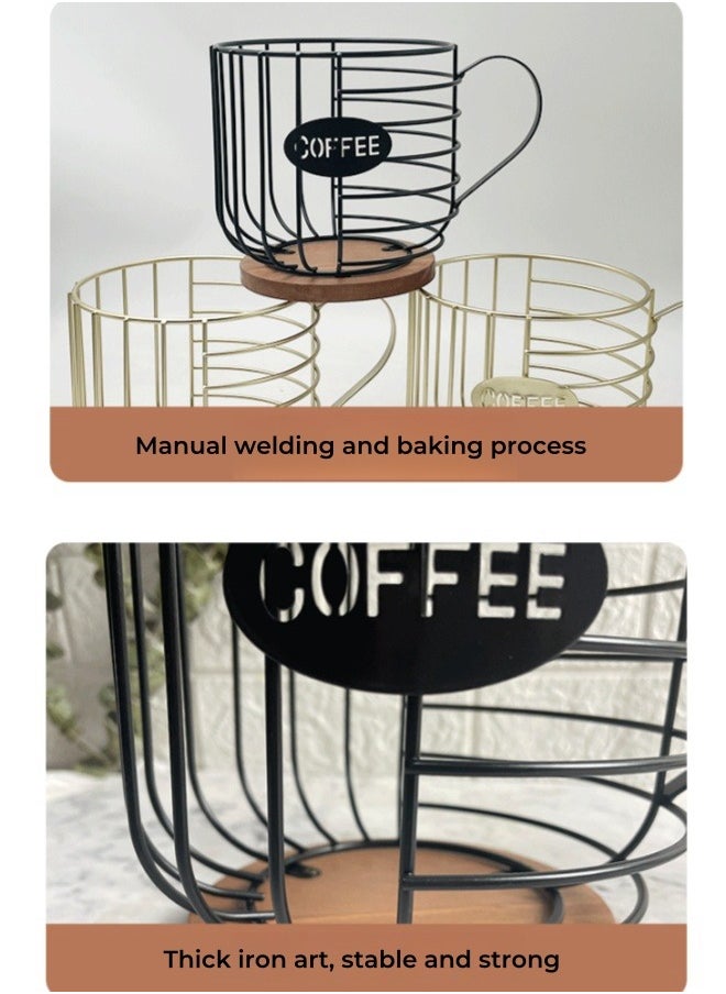 XiuWoo - Coffee Capsule And Tea Bag Holder Storage Shelf Cup Shape Table Kitchen Living Room Storage Basket - Image 1