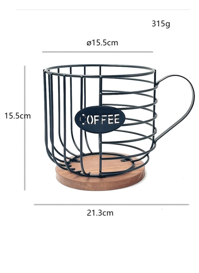 XiuWoo - Coffee Capsule And Tea Bag Holder Storage Shelf Cup Shape Table Kitchen Living Room Storage Basket - Image 1
