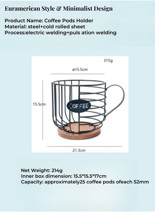 XiuWoo - Coffee Capsule And Tea Bag Holder Storage Shelf Cup Shape Table Kitchen Living Room Storage Basket - Image 1