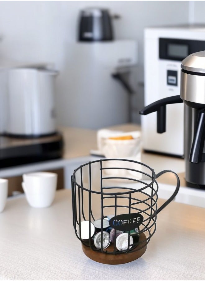 XiuWoo - Coffee Capsule And Tea Bag Holder Storage Shelf Cup Shape Table Kitchen Living Room Storage Basket - Image 1