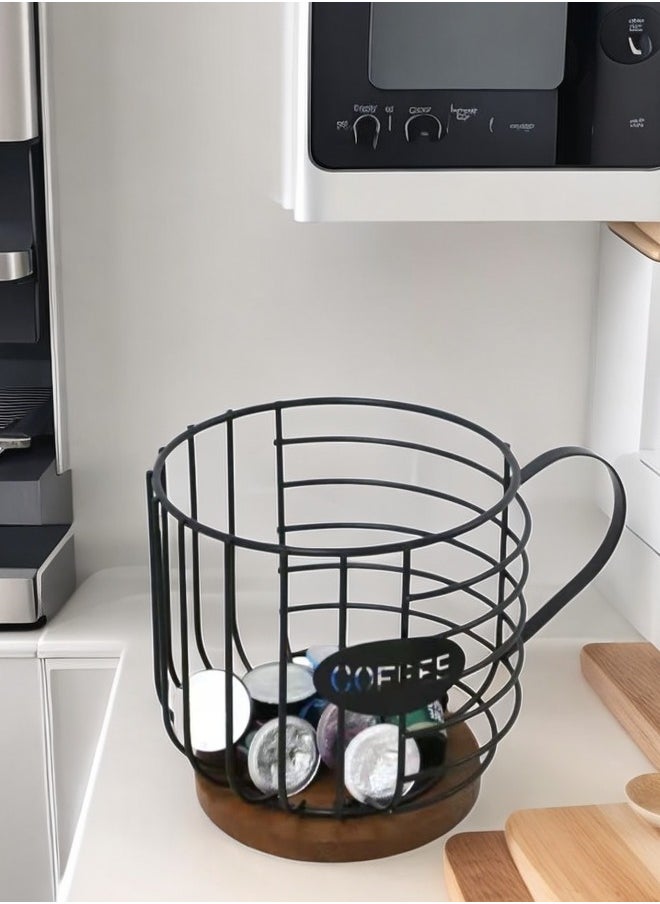 XiuWoo - Coffee Capsule And Tea Bag Holder Storage Shelf Cup Shape Table Kitchen Living Room Storage Basket - Image 1