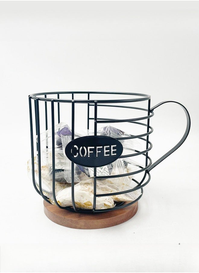 XiuWoo - Coffee Capsule And Tea Bag Holder Storage Shelf Cup Shape Table Kitchen Living Room Storage Basket - Image 1