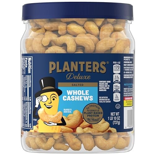 PLANTERS Fancy Whole Cashews with Sea Salt 26 Ounces  Pack of 1 Resealable Jar  Made with Simple Ingredients  Good Source of Vitamins and Minerals  Kosher Packaging May Vary - Image 1