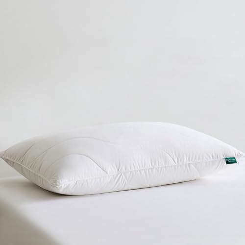 Three Geese White Goose Feather Down Pillows Standard Size Set of 1-100% Cotton, Medium Firm,Soft Support - Image 1
