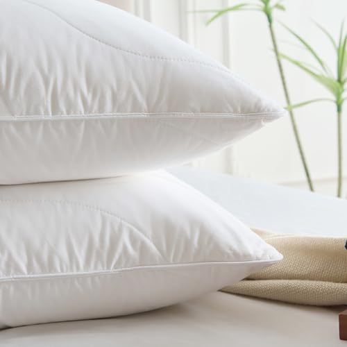 Three Geese White Goose Feather Down Pillows Standard Size Set of 1-100% Cotton, Medium Firm,Soft Support - Image 5