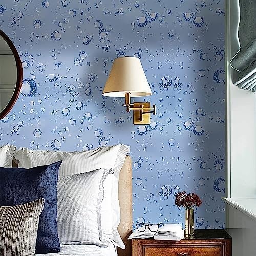 ROSASTELLA Self Adhesive Decorative Peel Stick Waterproof Floral Wallpaper Wall Decor Removable Wall Paper for Living Room Hall Decoration PVC Vinyl DIY Contact Paper45x304cm (Water Drop) - Image 3