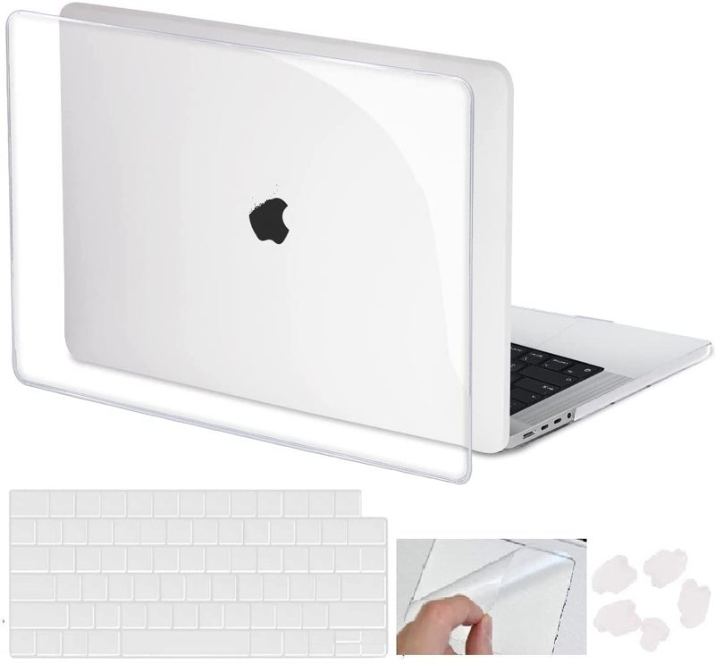 Moca حافظة MOCA متوافقة مع ماك بوك برو 16 بوصة 2024-2021 M4 M3 M2 M1 برو/ماكس مع Touch ID A3403 A3186 A2991 A2780 A2485، غلاف صلب (شفاف تمامًا) - Image 1
