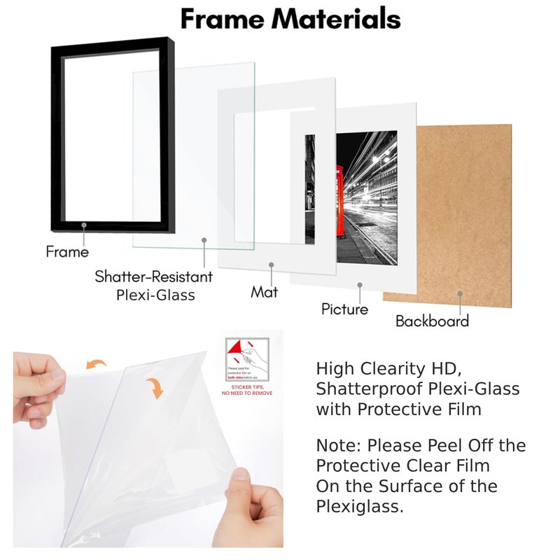 Art Street Art Street A4 Size Certificate, Document Photo frames Set Of 10 For Home Decoration, Living Room, Office Decoration (Black, Size: 8" x 12")  - Image 4
