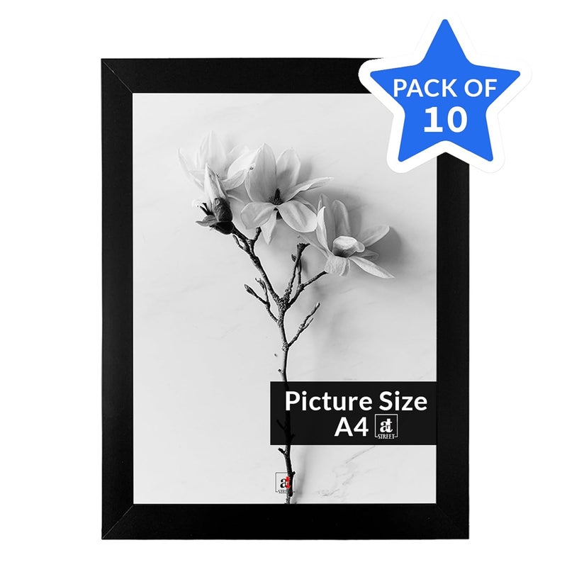 Art Street Art Street A4 Size Certificate, Document Photo frames Set Of 10 For Home Decoration, Living Room, Office Decoration (Black, Size: 8" x 12")  - Image 2