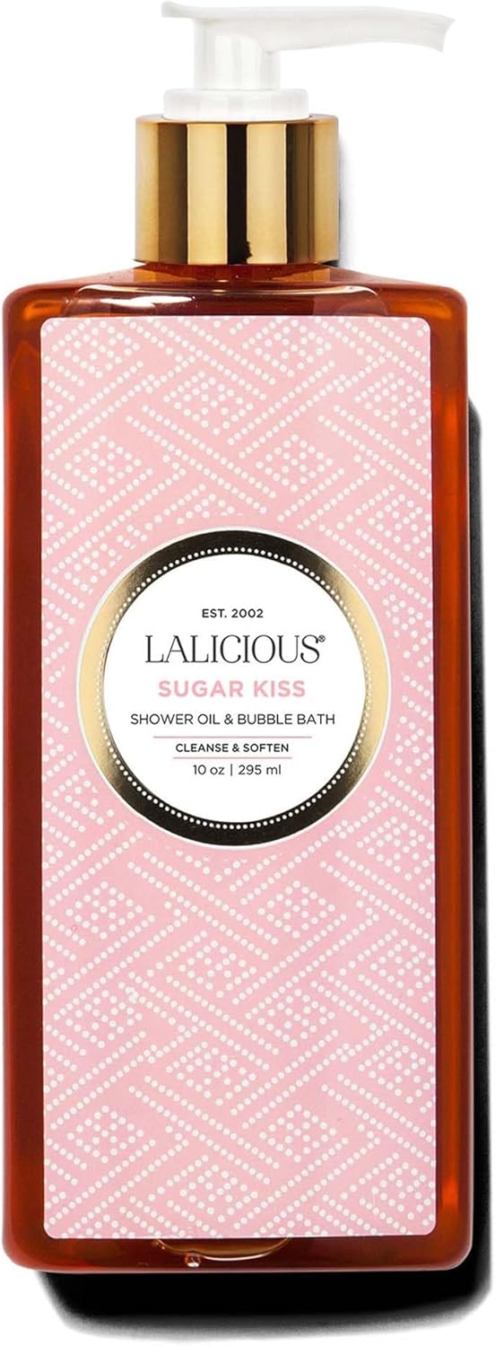 LALICIOUS Sugar Kiss Shower Oil Bubble Bath Natural Shower Cleanser with Topical Probiotics Grapeseed Oil Bath Soap Product for Shower Bath Shaving No Parabens 10oz - Image 1