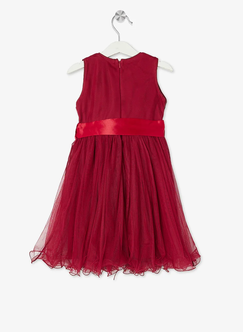 ليتل جولدن ابل فستان بحزام مزين بالترتر