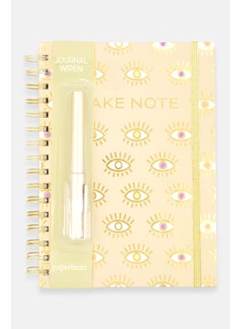 Paperbuzz Spiral Notebook With Pen, Gold Combo  - Image 1