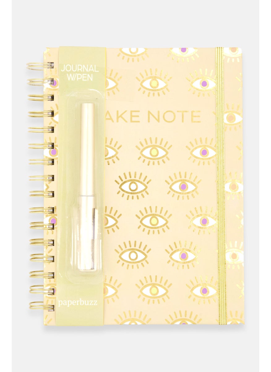 Paperbuzz - Spiral Notebook With Pen, Gold Combo - Image 1