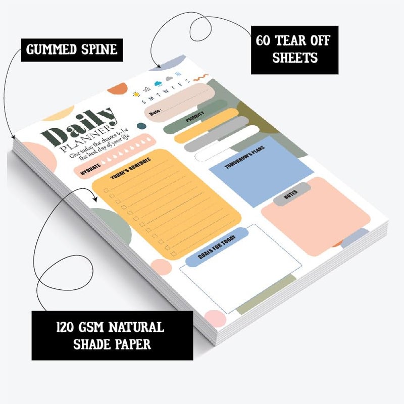 anujarusiya VibeSync Planner Notepad - 60 Tear-Off Sheets, 120 GSM Paper | Daily To-Do List, Habit Tracker, Organizer for Tasks, Priorities, & Goals - Image 3